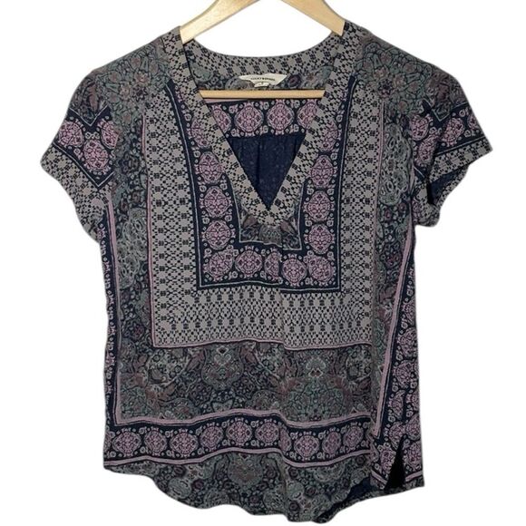 LUCKY BRAND Batik Lightweight Boho Tee Shirt - Picture 2 of 8